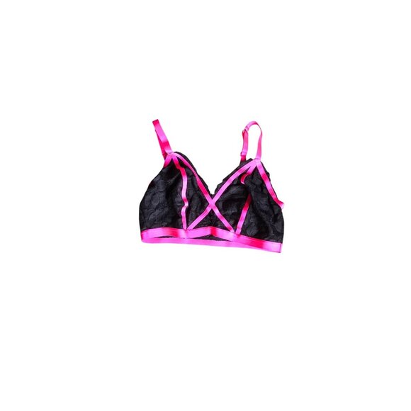 Torrid Black and Hot Pink Lace Bralette - Picture 1 of 5